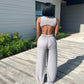 Grey Backless Jumpsuit